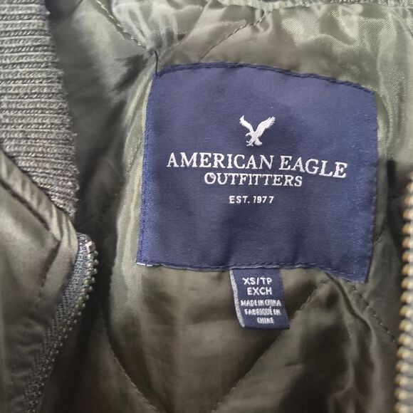 American Eagle Outfitters Olive Green Bomber Jacket Twilight Bella Swan Size XS - Picture 3 of 4